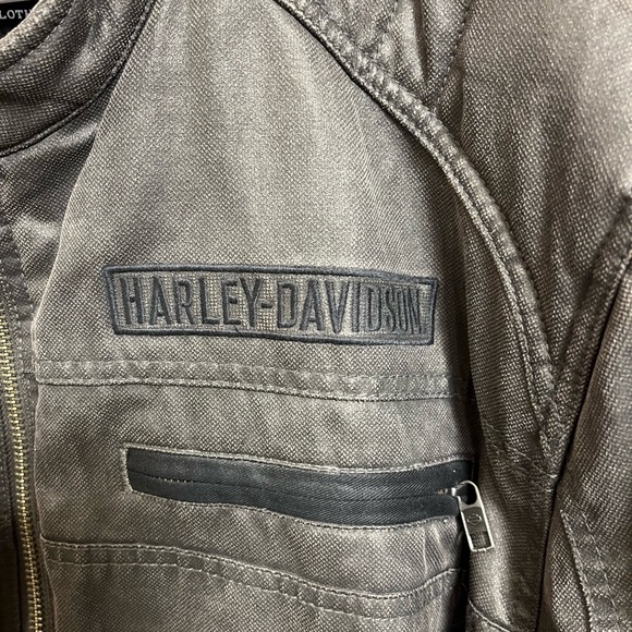 Harley-Davidson Men's Dark Gray Canvas Bomber Jacket - Picture 3 of 10